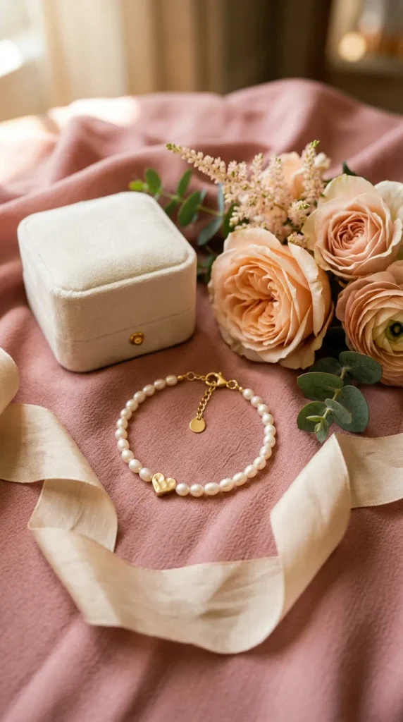 Freshwater Pearl Bracelet With a Tiny Charm
