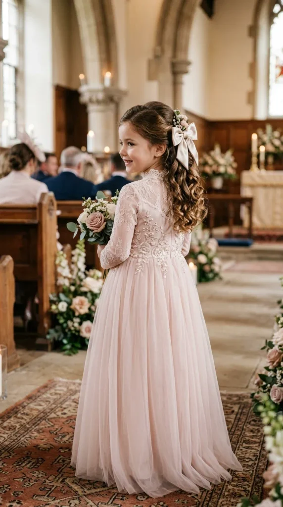 Half-Up Curls With a Satin Bow