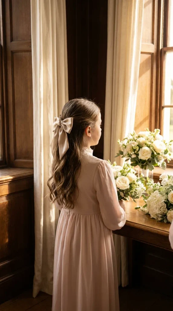 Half-Up Hairstyle With a Pretty Bow