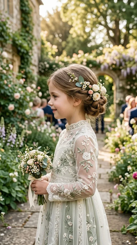 Mini Floral Updo for an Enchanted Garden Look