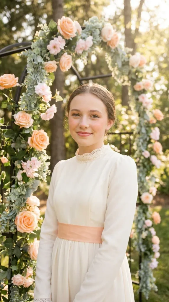 Minimal Makeup With a Soft Peach-Pink Finish