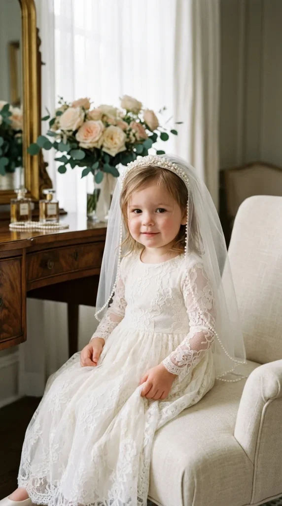 Pearl-Trimmed Toddler Veil
