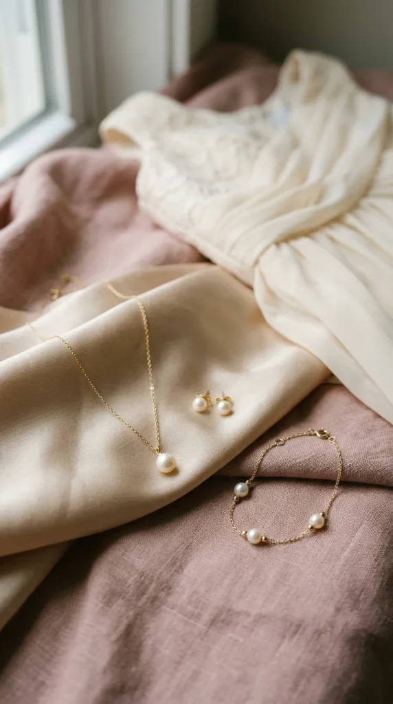 Pearl and Gold Jewelry Set