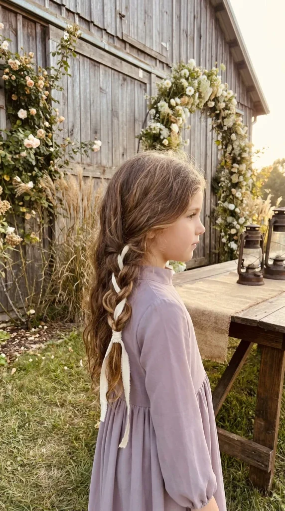 Pretty Side Braid for a Romantic Flower Girl Style