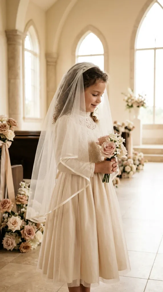Short Fingertip Veil for a Sweet Ceremony Look
