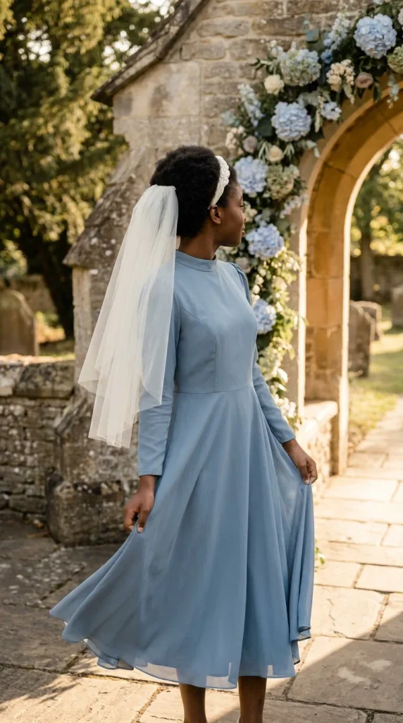 Shoulder-Length Veil for a Simple Wedding Style