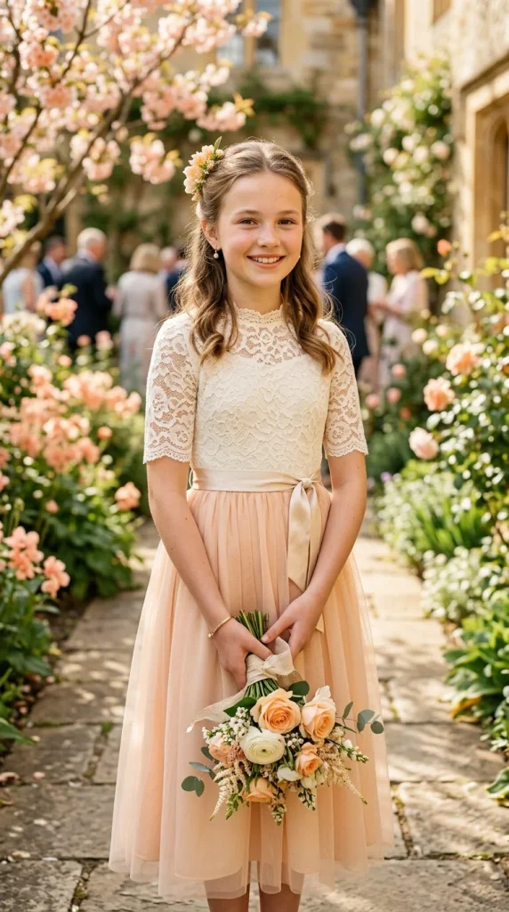 Soft Peach Glow for a Warm Wedding Look