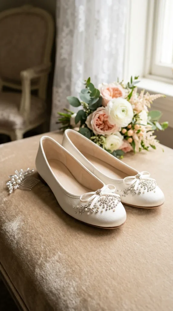 Sparkling Ballet Flats With Subtle Crystals