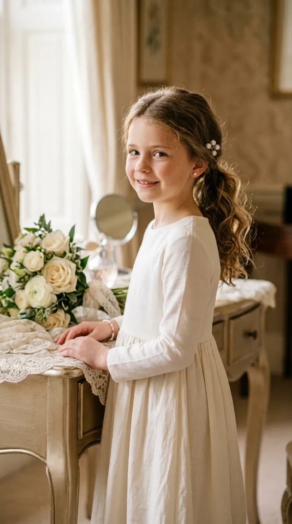 Textured Ponytail With Pearl Hair Pins